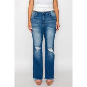 NEW BYTOS high rise boot cut leg jeans - plus in blue